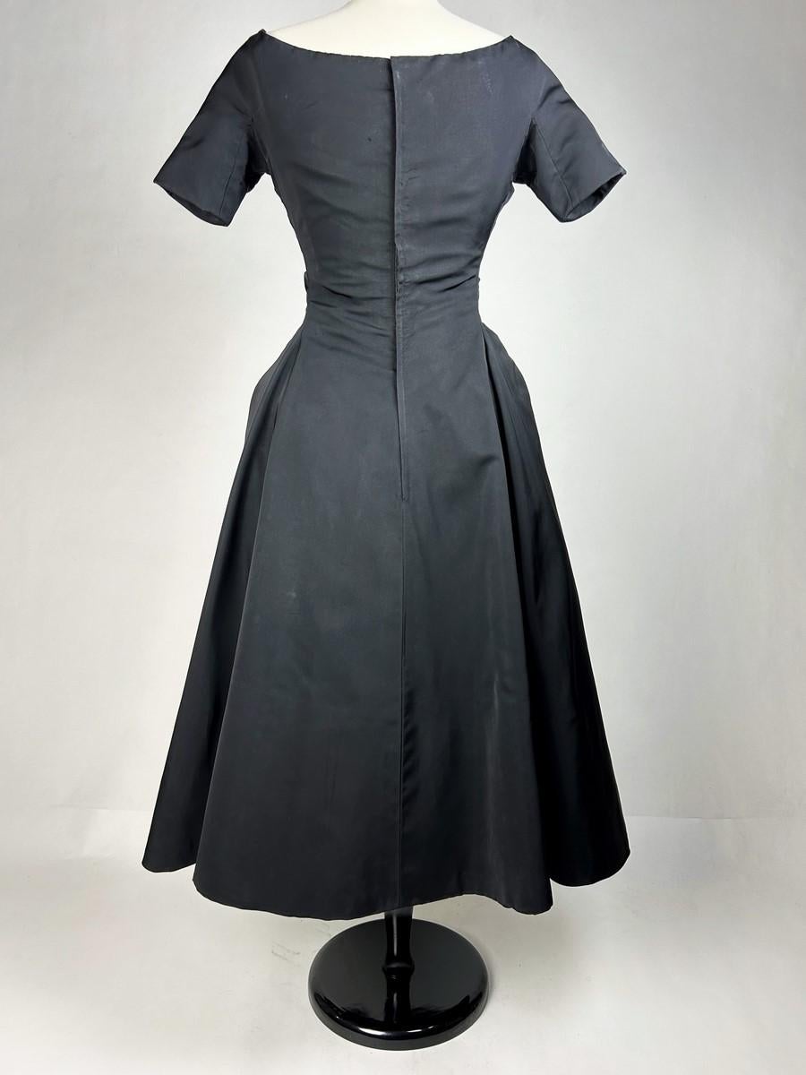 Christian Dior Couture black silk faille dress Named Sourire - AW 1956-1957 1