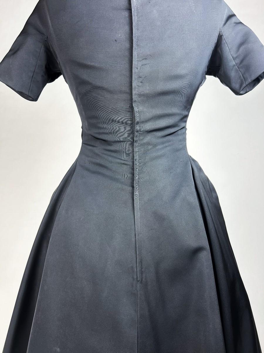 Christian Dior Couture black silk faille dress Named Sourire - AW 1956-1957 2