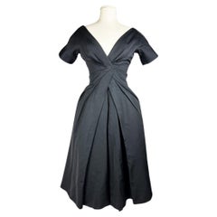 Christian Dior Couture black silk faille dress Named Sourire - AW 1956-1957