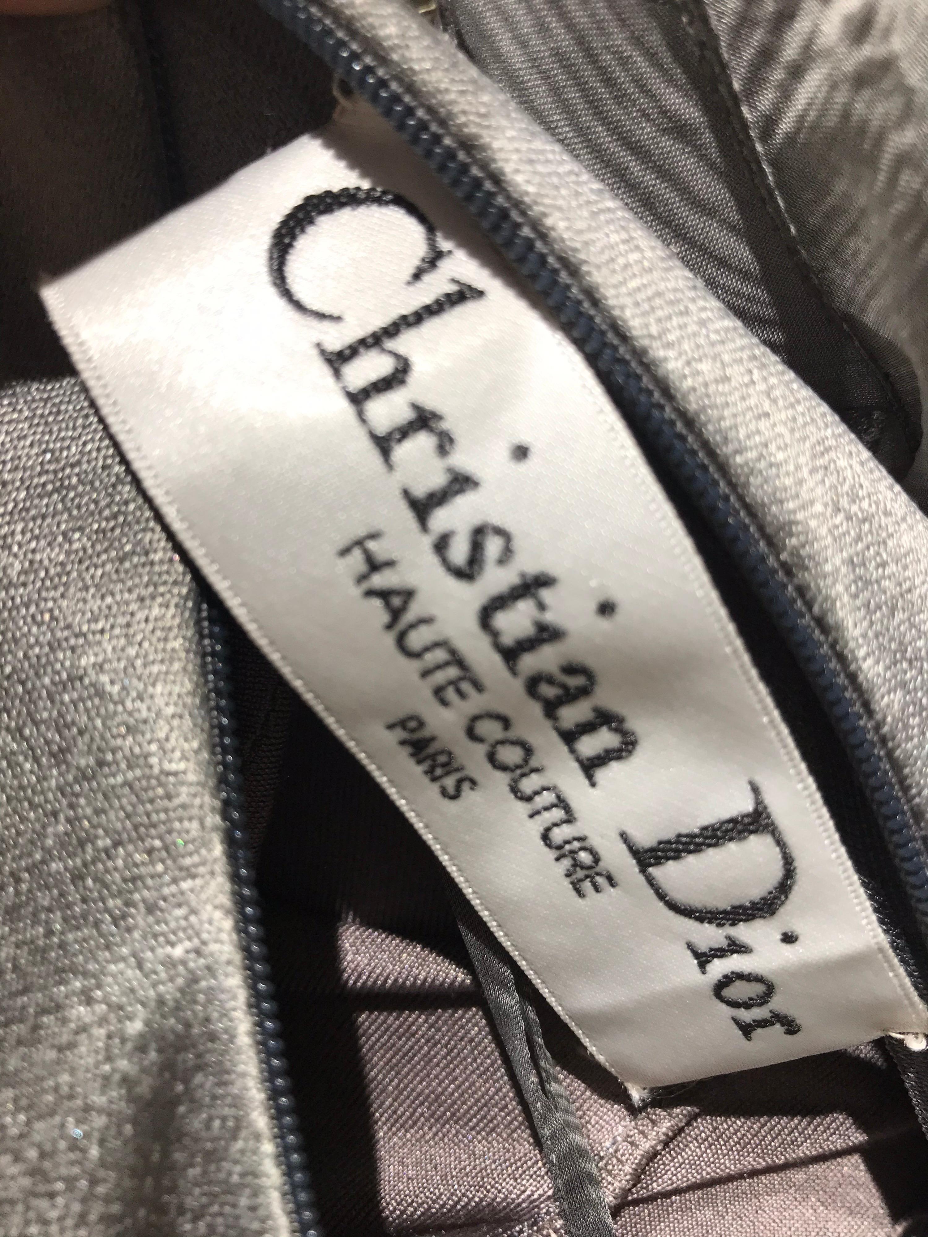 Christian Dior Couture Grey Silk Chiffon By John Galliano In Good Condition In Beverly Hills, CA