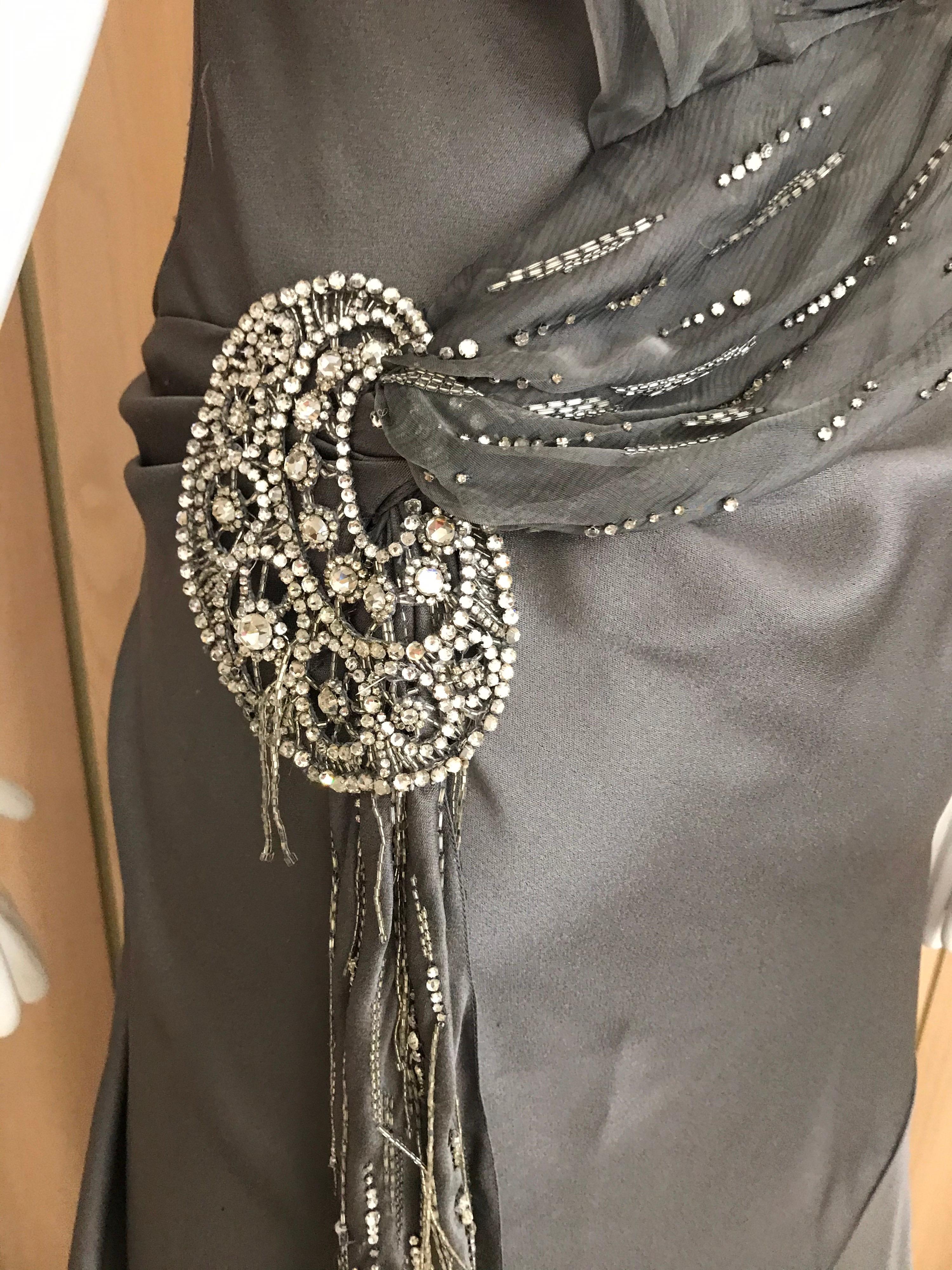 Christian Dior Couture Grey Silk Chiffon By John Galliano 1