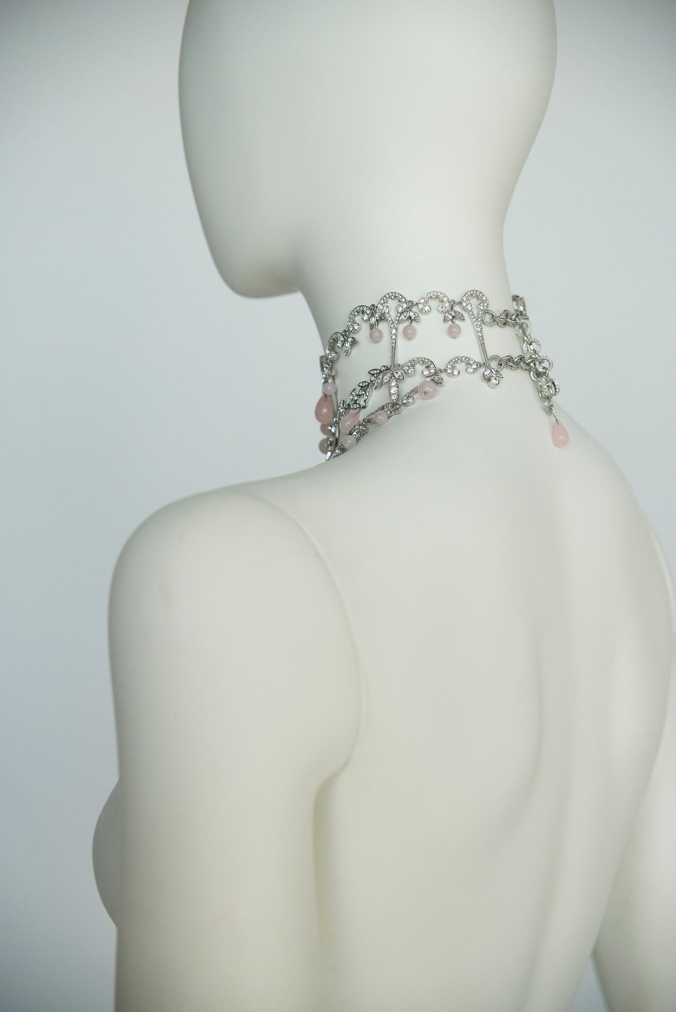 Christian Dior Couture Runway Crystal & Bead Choker Necklace, Fall-Winter 2003 5