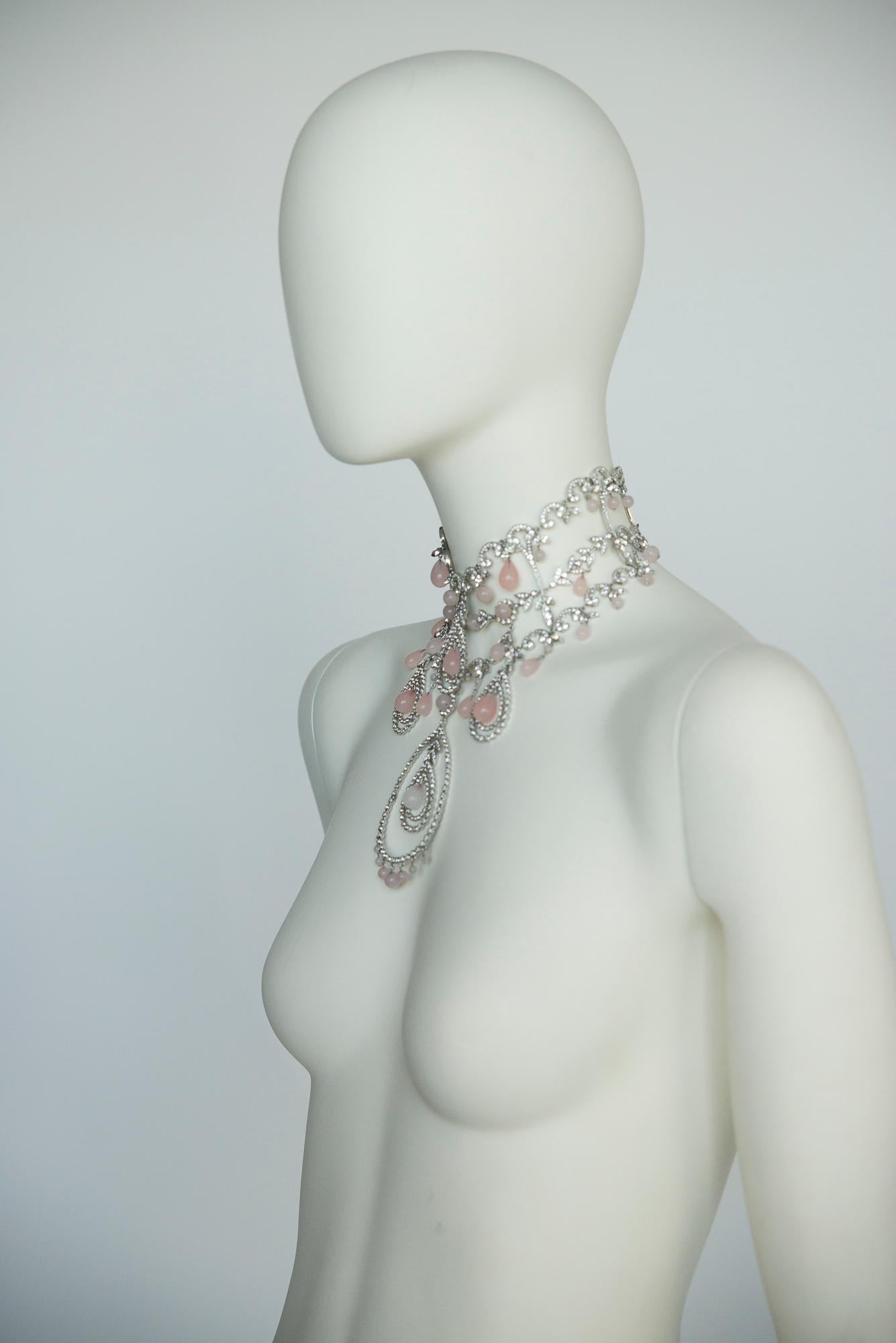 Christian Dior Couture Runway Crystal & Bead Choker Necklace, Fall-Winter 2003 4