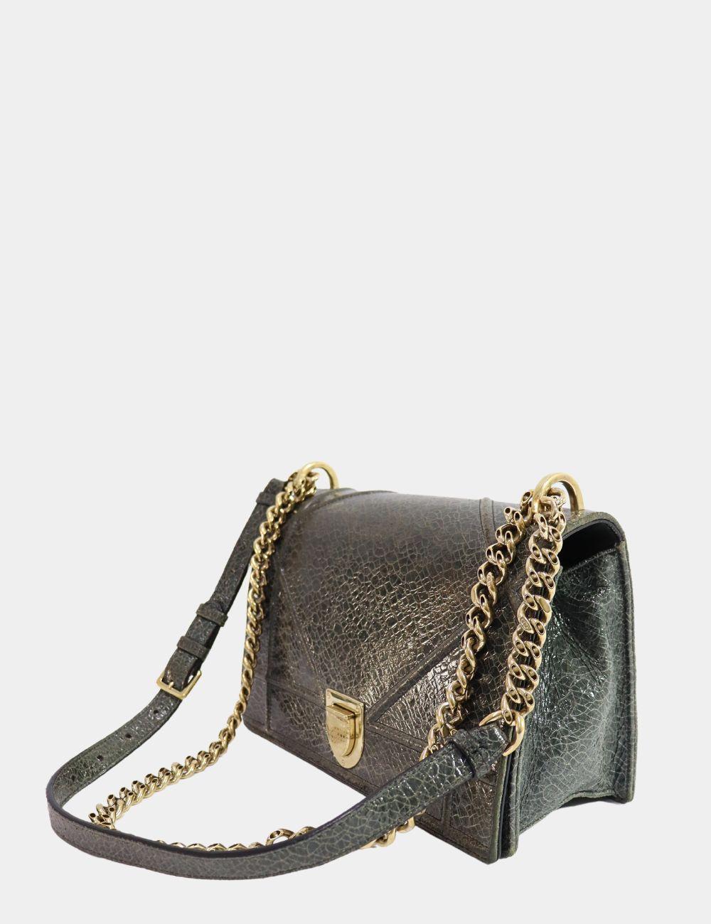 Black Christian Dior Crackled Diorama Bag