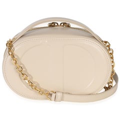 Christian Dior Cream Calfskin CD Signature Oval Crossbody Camera Bag
