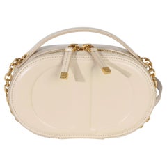 Christian Dior Cream Calfskin CD Signature Oval Crossbody Camera Bag