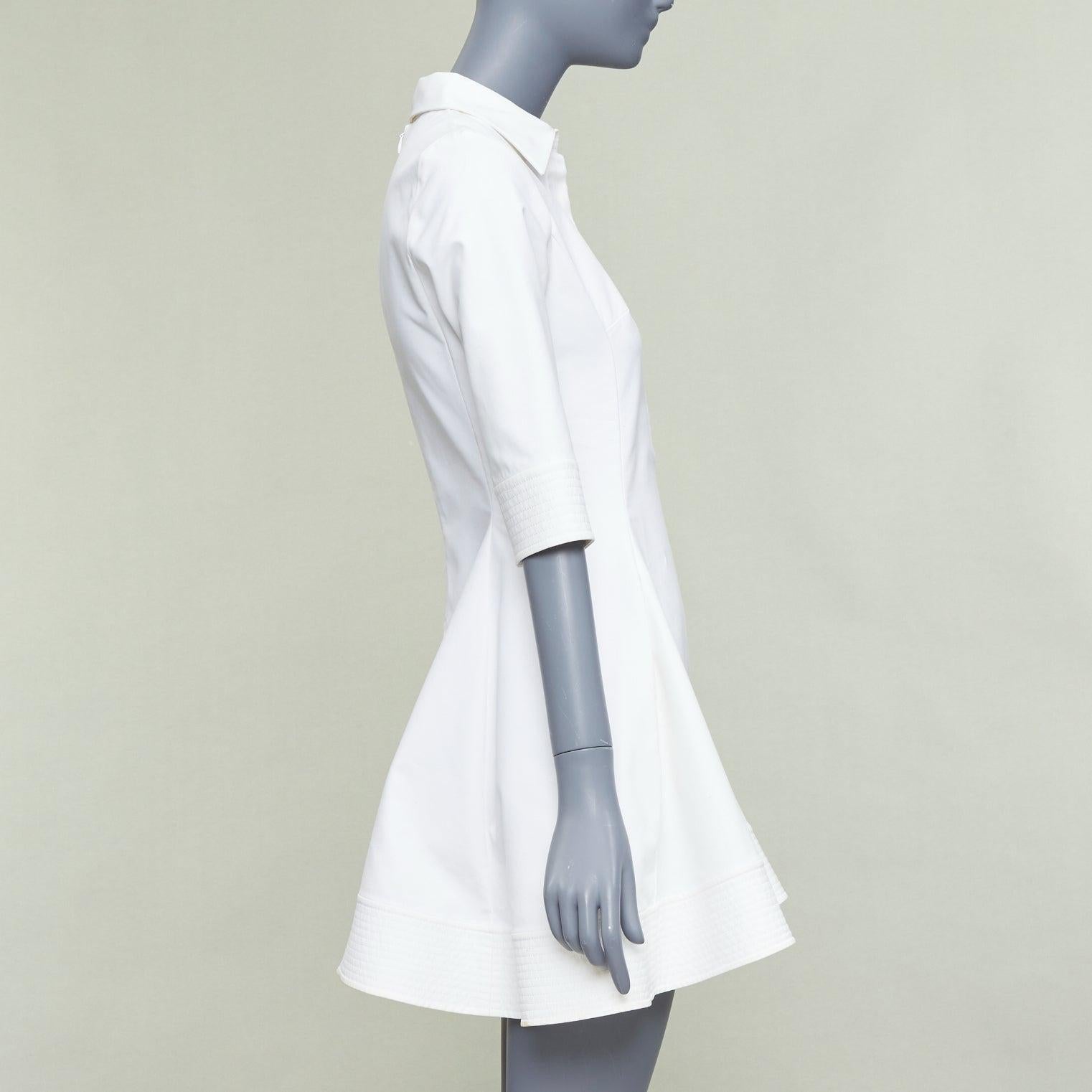 CHRISTIAN DIOR vestido camisero con broche de cristal en mezcla de algodón crema FR34 XS en Bastante bueno estado para la venta en Hong Kong, NT