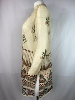 Christian Dior Cream Cotton Long Sleeve Tunic Top Size 6