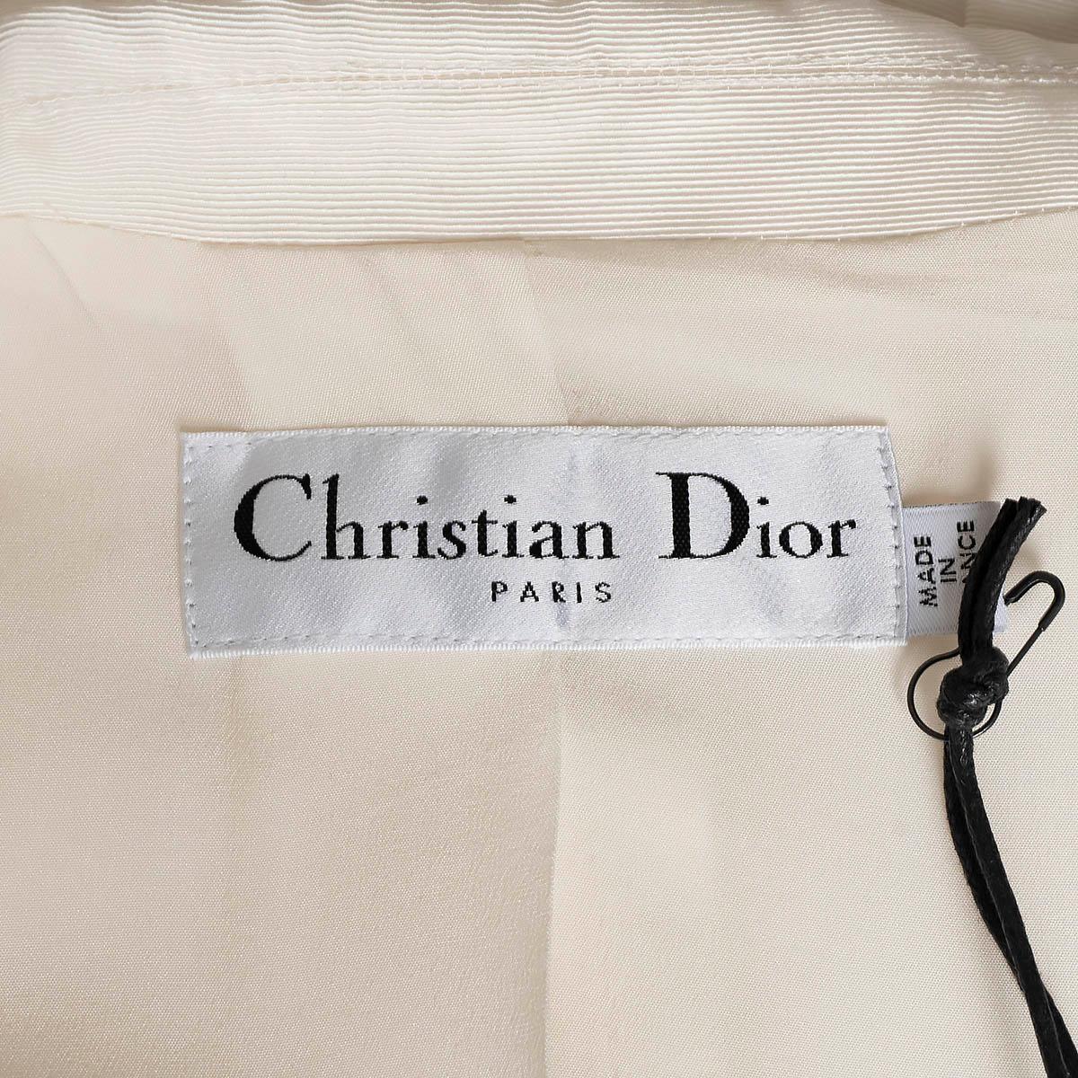 CHRISTIAN DIOR cream cotton & silk GROSGRAIN BAR Blazer Jacket 38 S For Sale 5