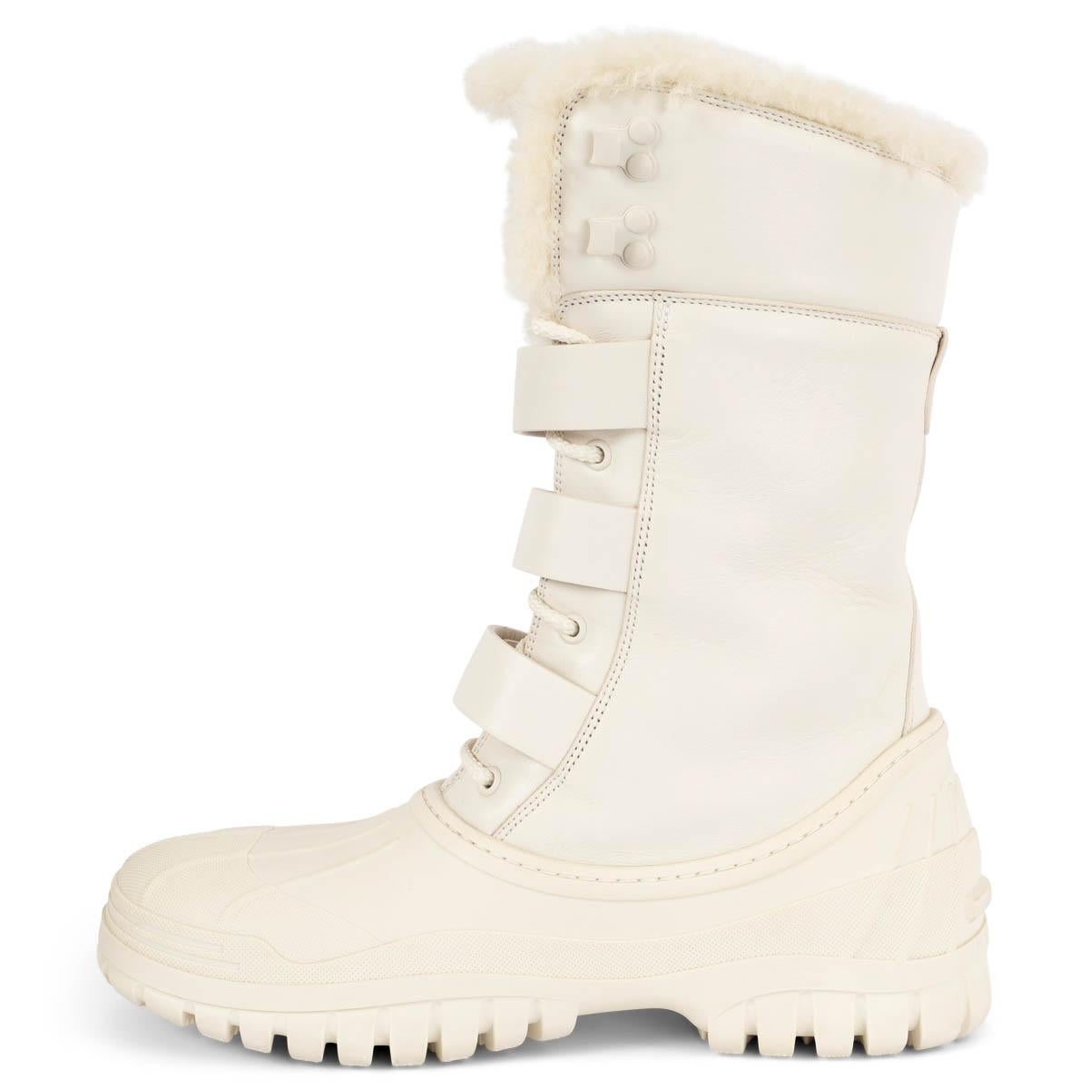 Women's CHRISTIAN DIOR cream D-VENTURE COMBAT SNOW Boots Shoes 39.5 For Sale