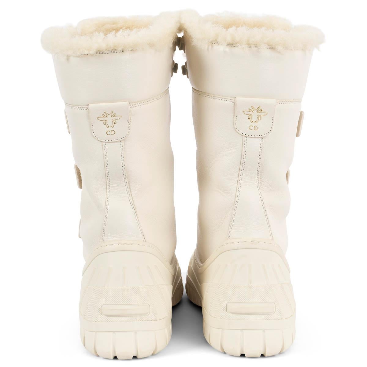 CHRISTIAN DIOR cream D-VENTURE COMBAT SNOW Boots Shoes 39.5 For Sale 1