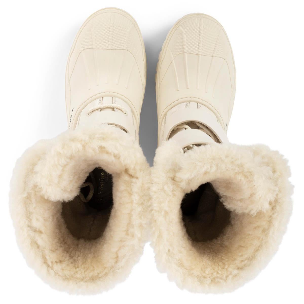 CHRISTIAN DIOR cream D-VENTURE COMBAT SNOW Boots Shoes 39.5 For Sale 2