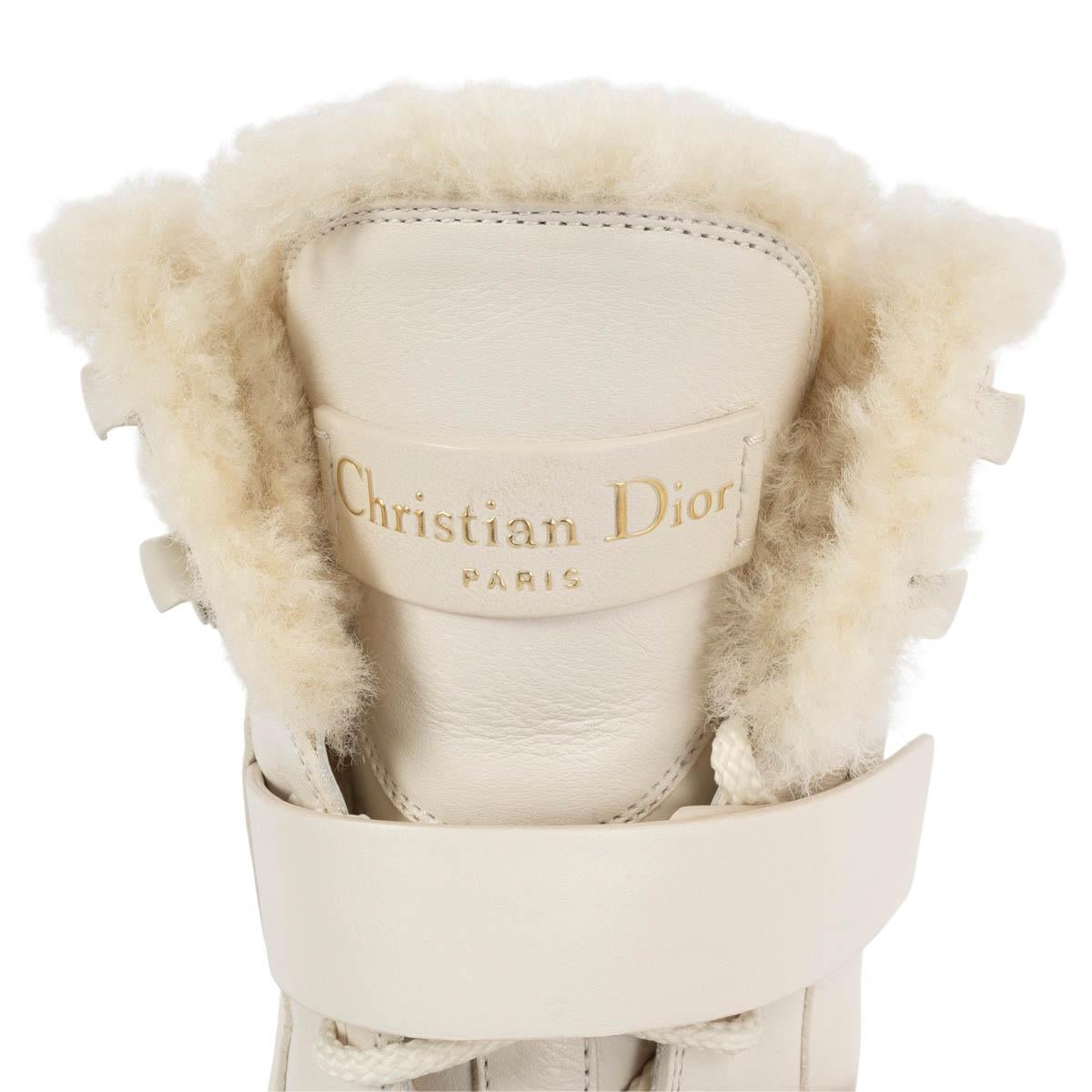 CHRISTIAN DIOR cream D-VENTURE COMBAT SNOW Boots Shoes 39.5 For Sale 3