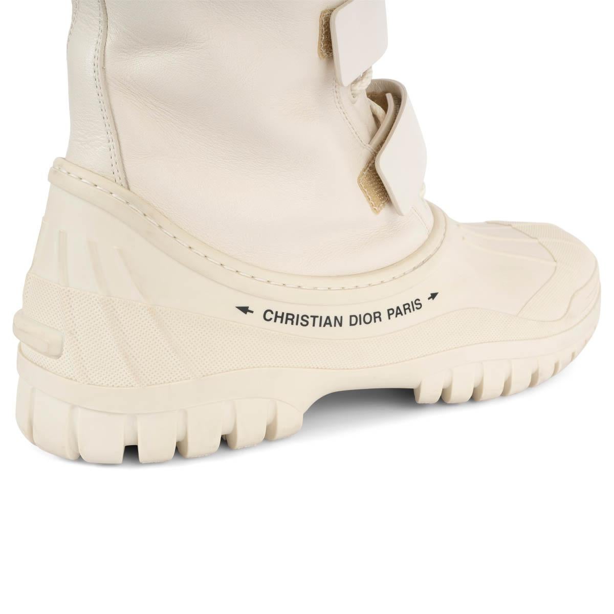 CHRISTIAN DIOR cream D-VENTURE COMBAT SNOW Boots Shoes 39.5 For Sale 4