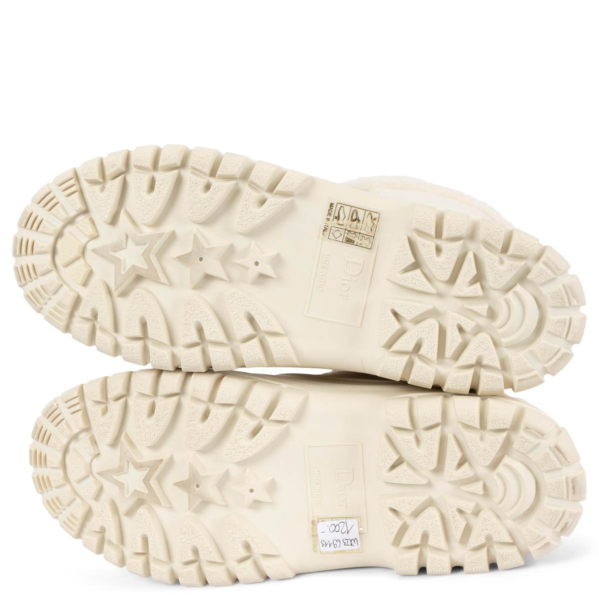 CHRISTIAN DIOR cream D-VENTURE COMBAT SNOW Boots Shoes 39.5 For Sale 6