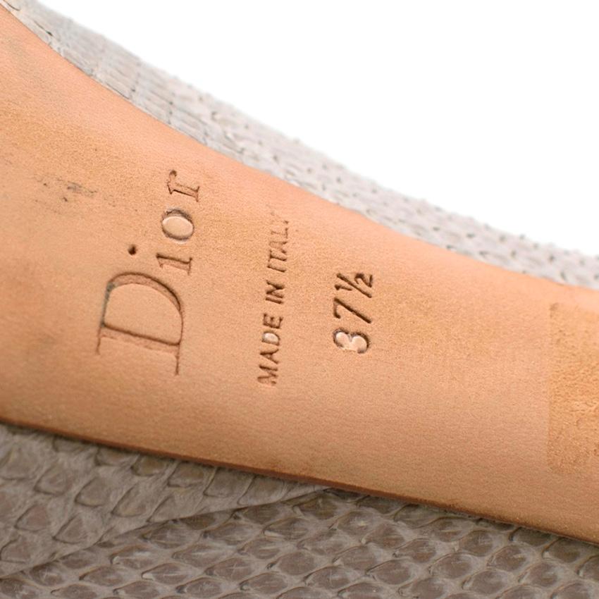Christian Dior Cream & Grey Python Platform Pumps - Size EU 37.5 For Sale 4