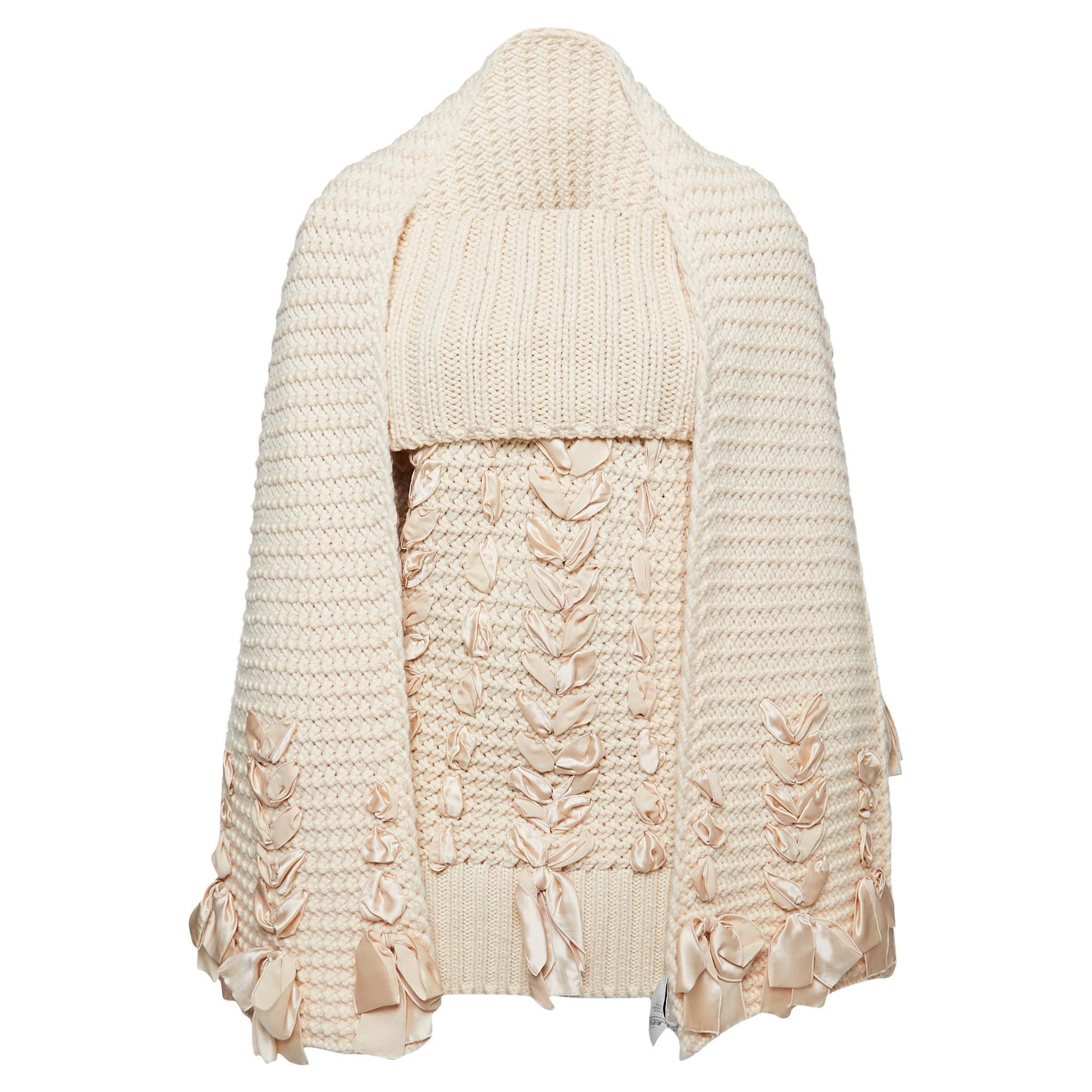 Louis Vuitton Wool Cape Cable Knit Poncho at 1stDibs