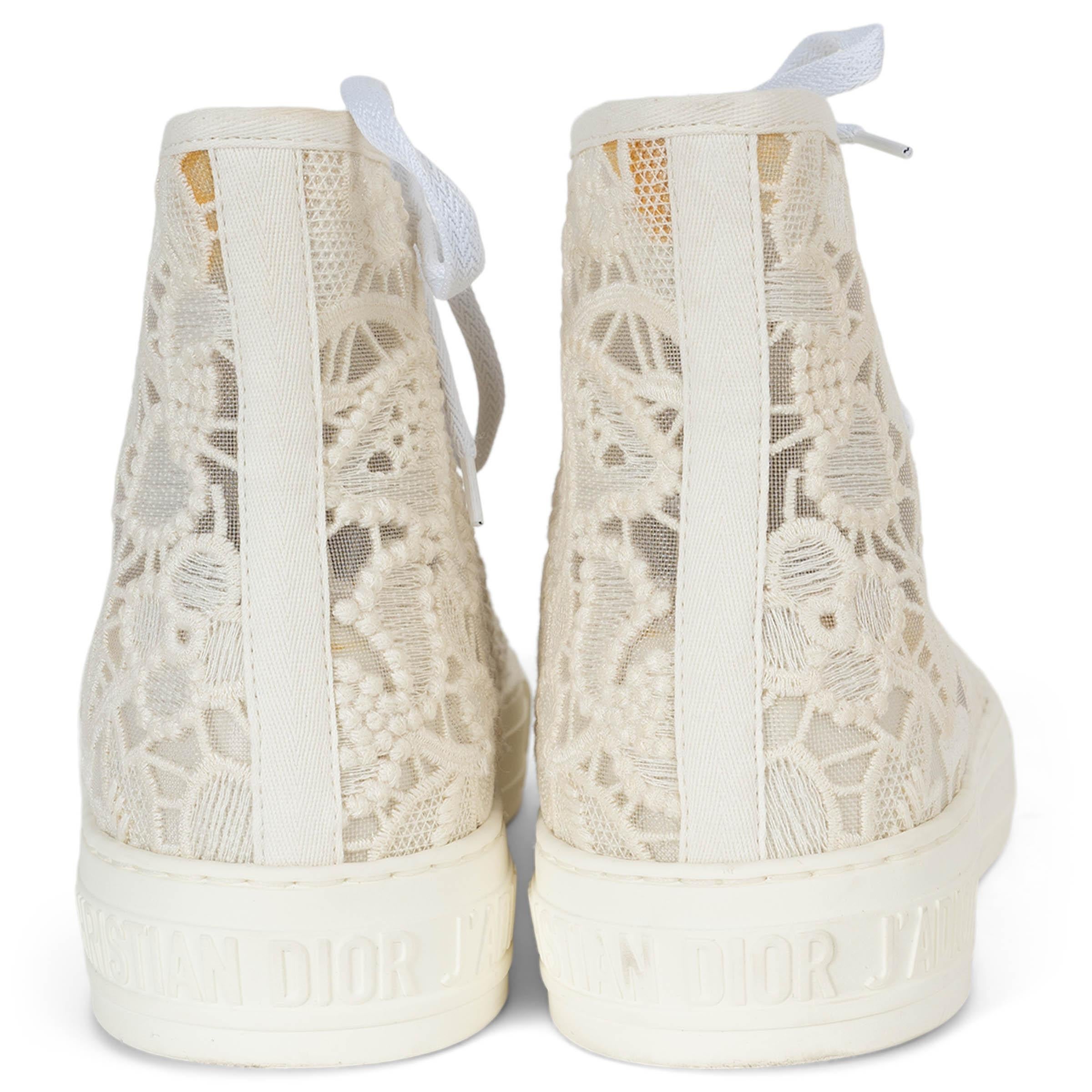 CHRISTIAN DIOR crème dentelle 2022 WALK'N'DIOR MACRAME Baskets Chaussures 39 Pour femmes en vente