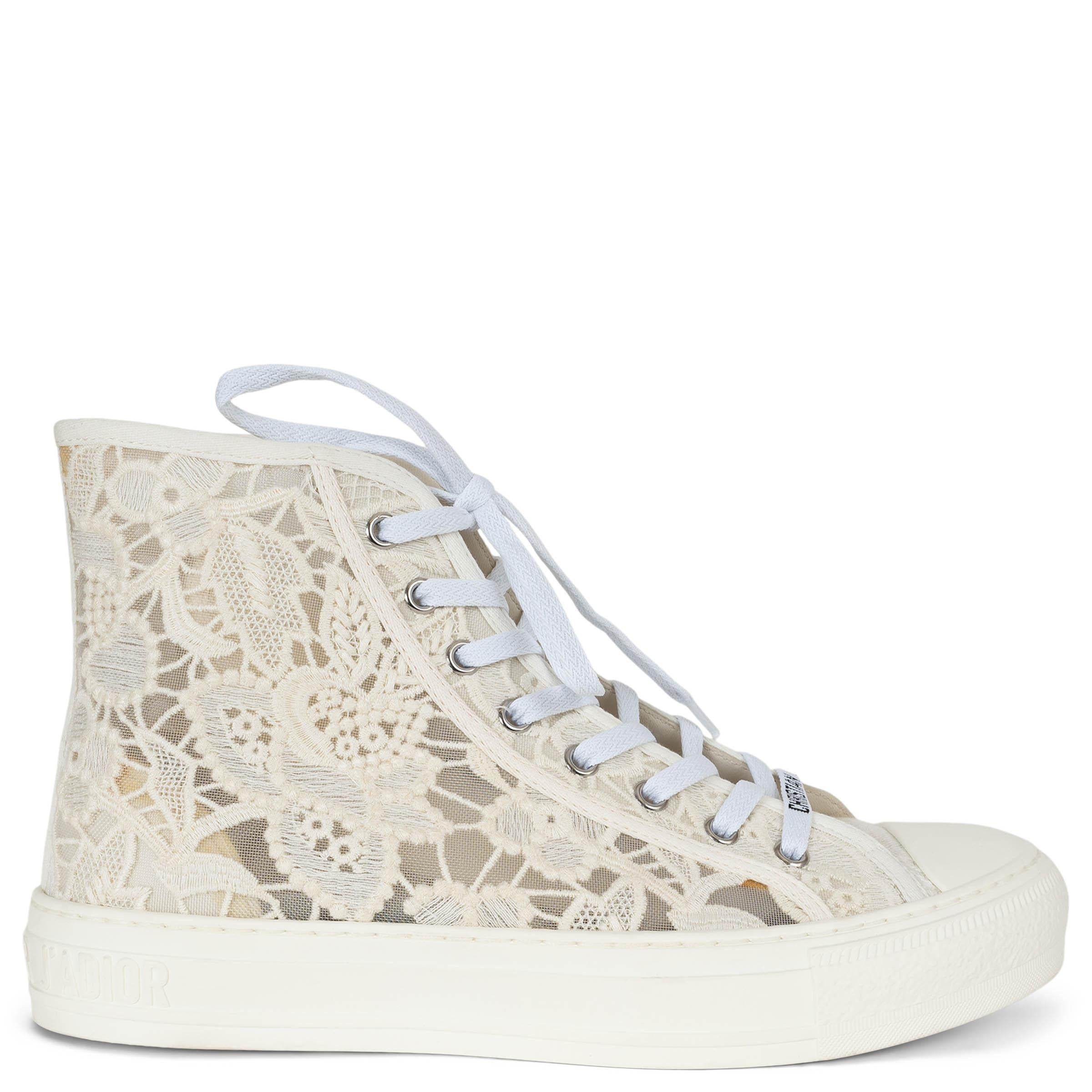 CHRISTIAN DIOR Cremefarbene Spitze 2022 WALK'N'DIOR MACRAME Turnschuhe aus Spitze 39