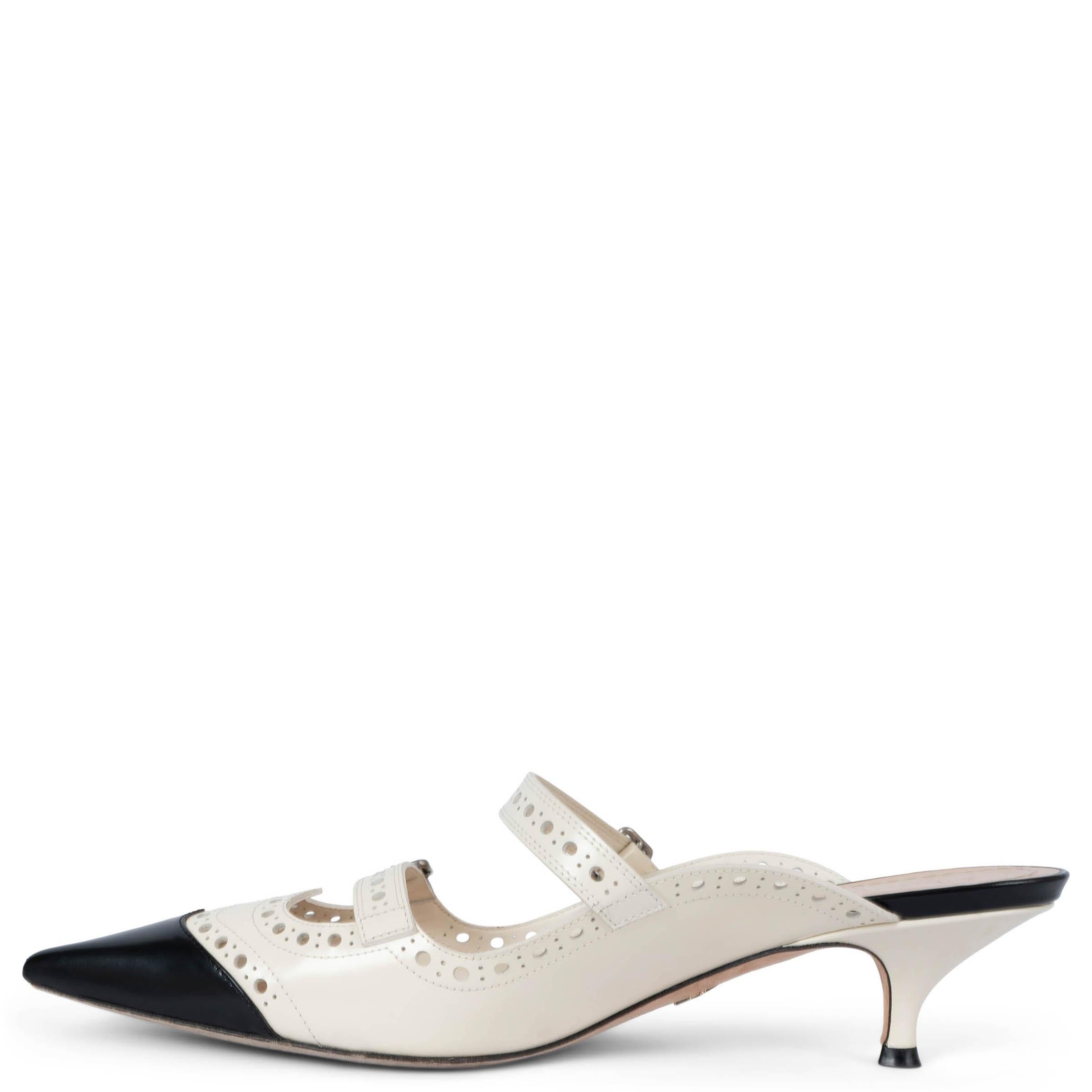 Beige CHRISTIAN DIOR pelle crema SPECTADIOR Mules Pumps Scarpe 38.5 in vendita