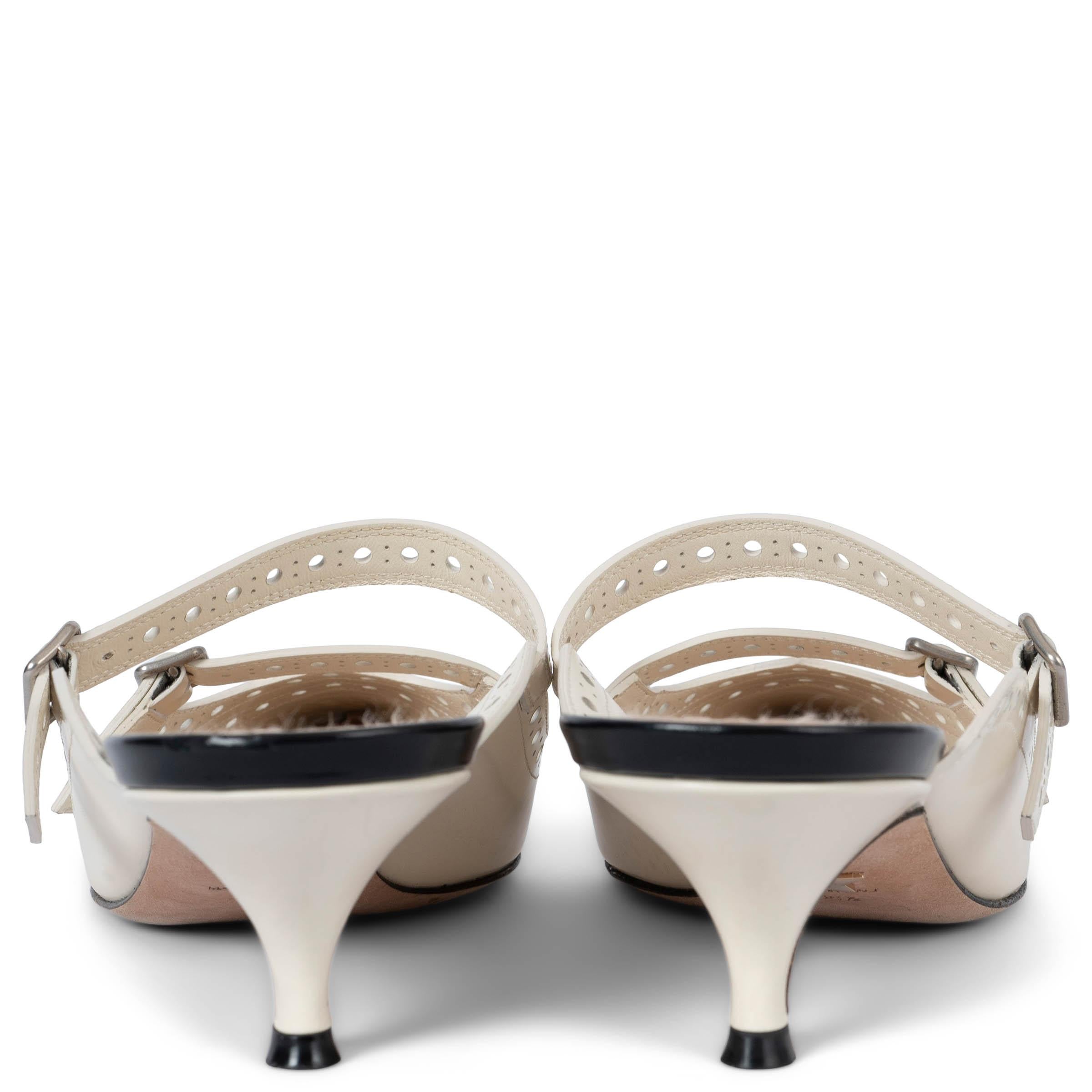 Donna CHRISTIAN DIOR pelle crema SPECTADIOR Mules Pumps Scarpe 38.5 in vendita