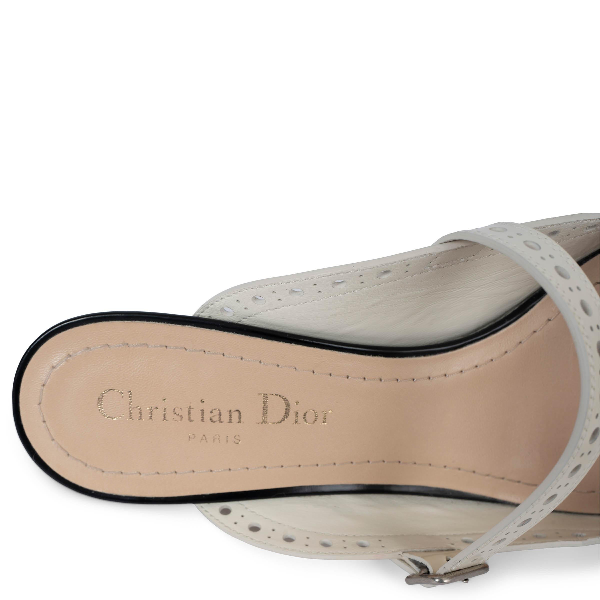 CHRISTIAN DIOR pelle crema SPECTADIOR Mules Pumps Scarpe 38.5 in vendita 2