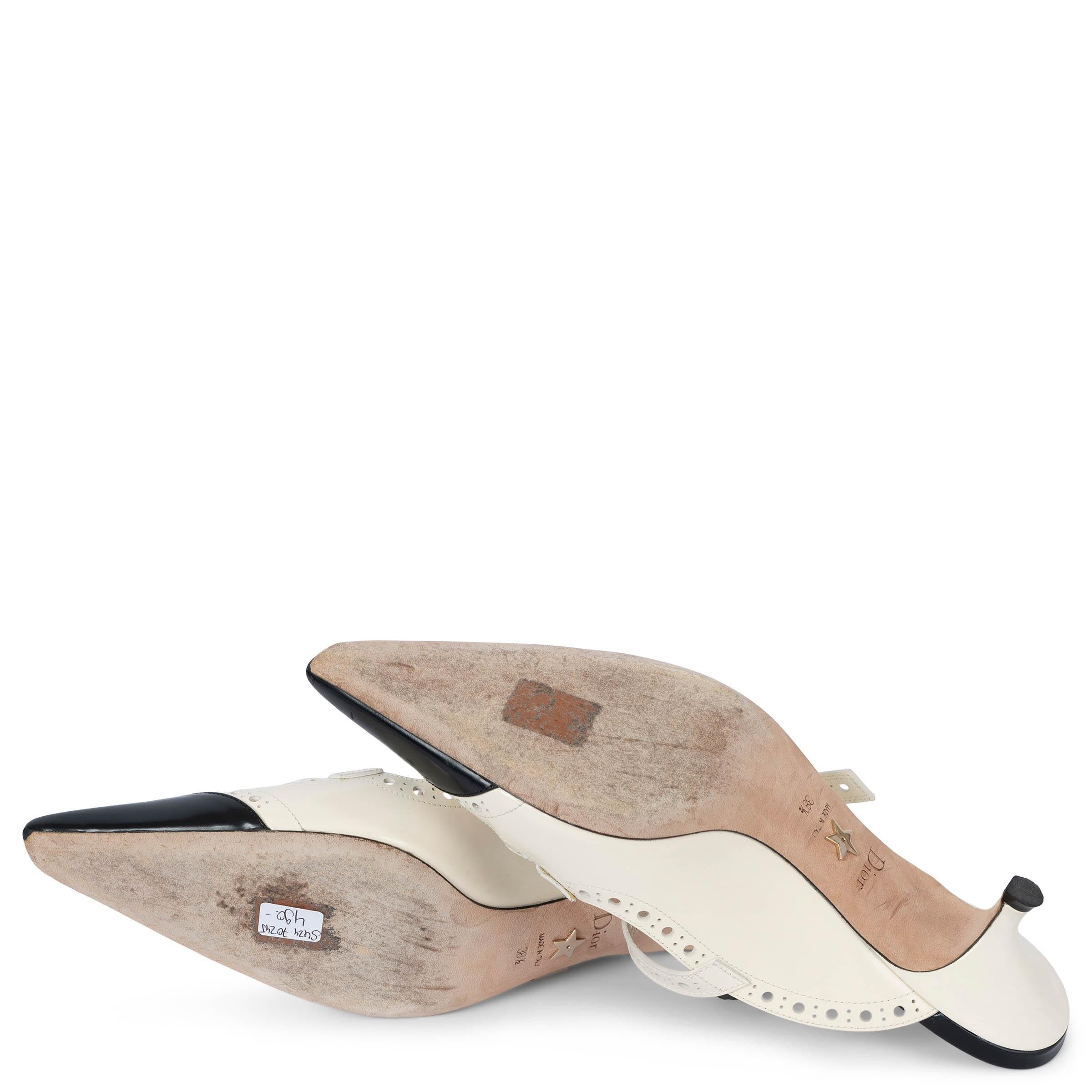 CHRISTIAN DIOR pelle crema SPECTADIOR Mules Pumps Scarpe 38.5 in vendita 3