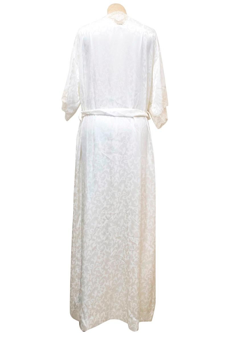 Women's Christian Dior Cream Night Gown and Robe Set US 6