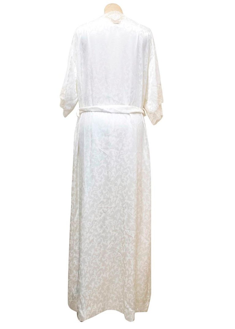 Christian Dior Cream Night Gown and Robe Set US 6 For Sale at 1stdibs