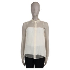 CHRISTIAN DIOR cream polyamide 2022 SHEER MESH BUTTON-UP Shirt 38 S