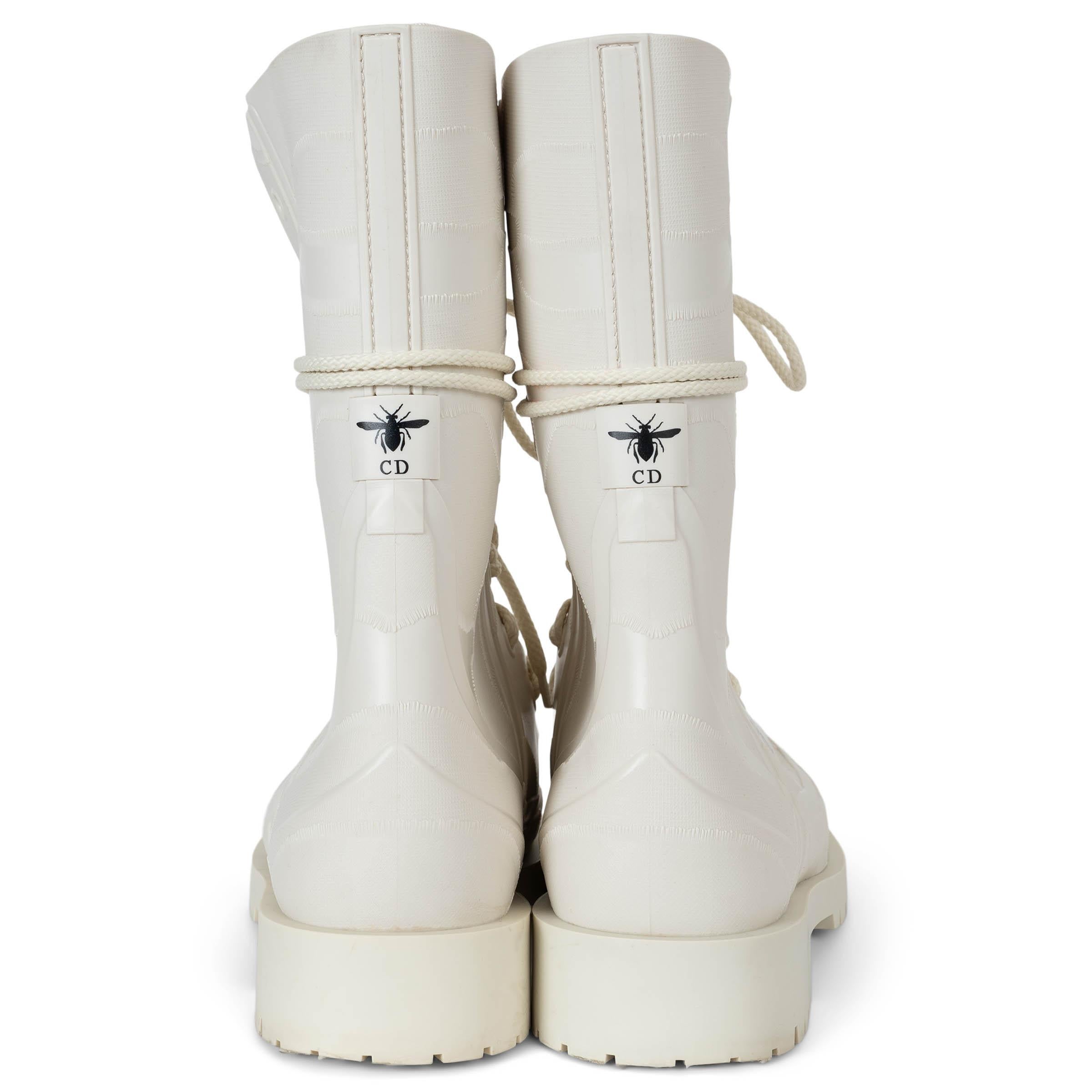 Donna CHRISTIAN DIOR crema gomma 2020 DIORCAMP RAIN Stivali Scarpe 38 in vendita