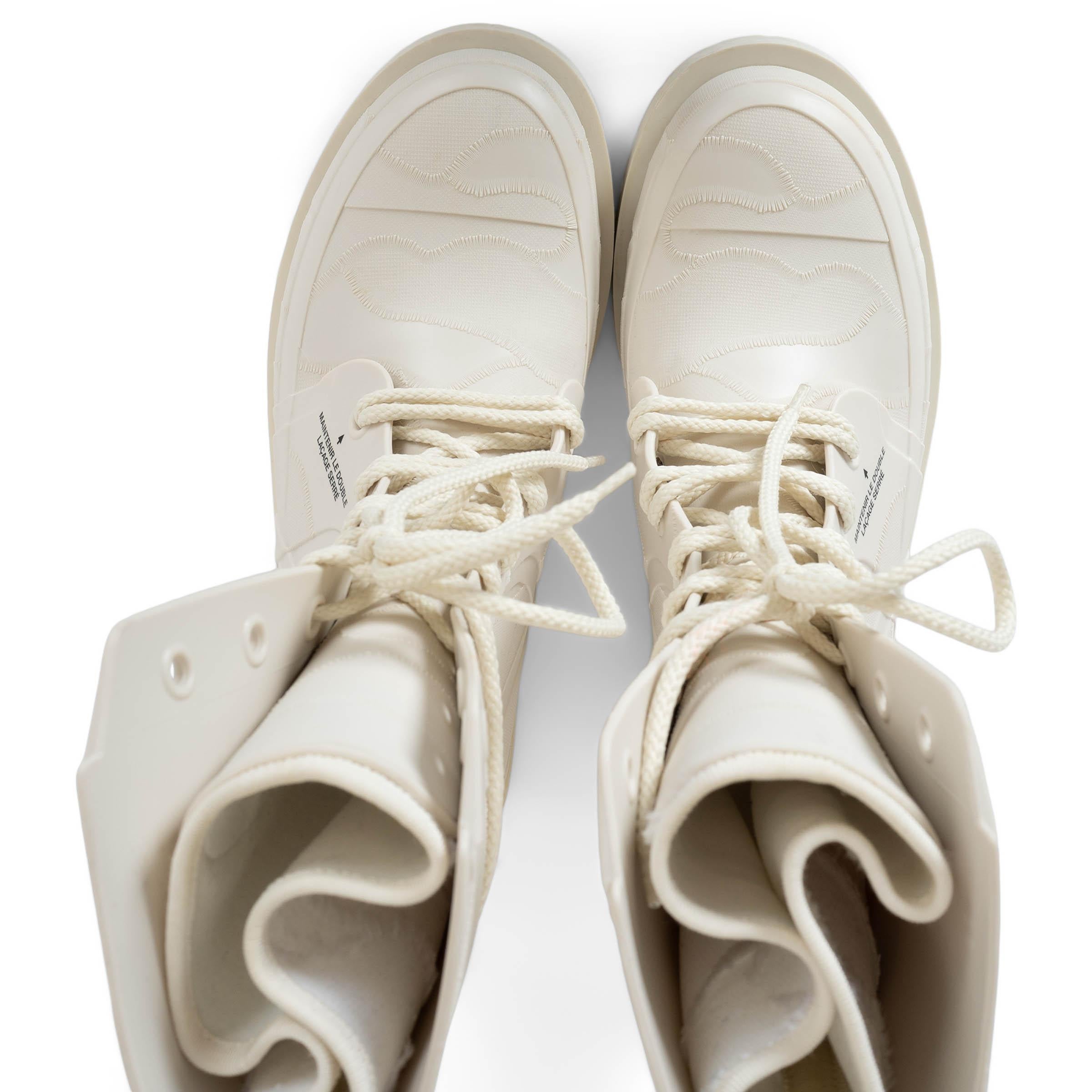 CHRISTIAN DIOR crema gomma 2020 DIORCAMP RAIN Stivali Scarpe 38 in vendita 1