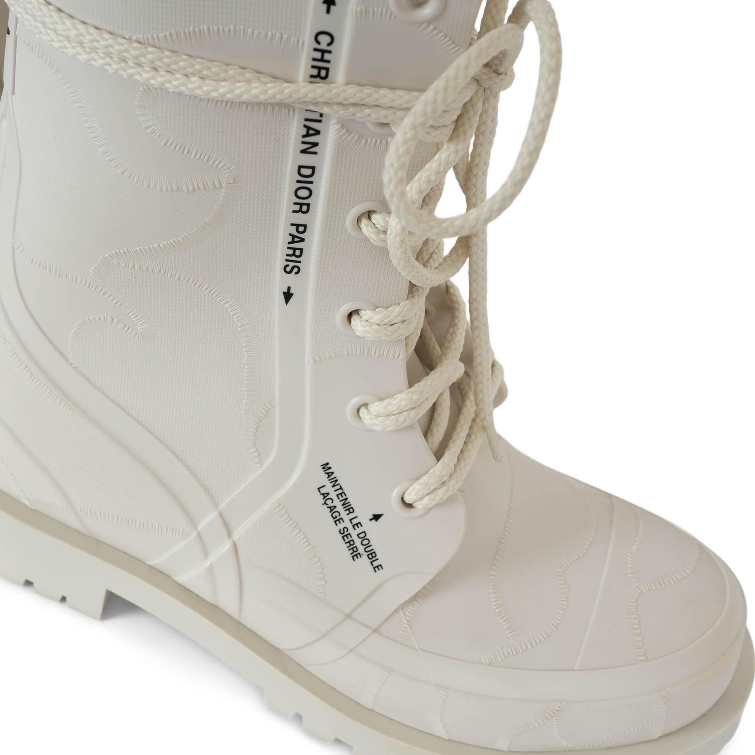 CHRISTIAN DIOR crema gomma 2020 DIORCAMP RAIN Stivali Scarpe 38 in vendita 3