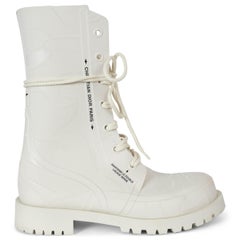 CHRISTIAN DIOR crème caoutchouc 2020 DIORCAMP RAIN Bottes Chaussures 38