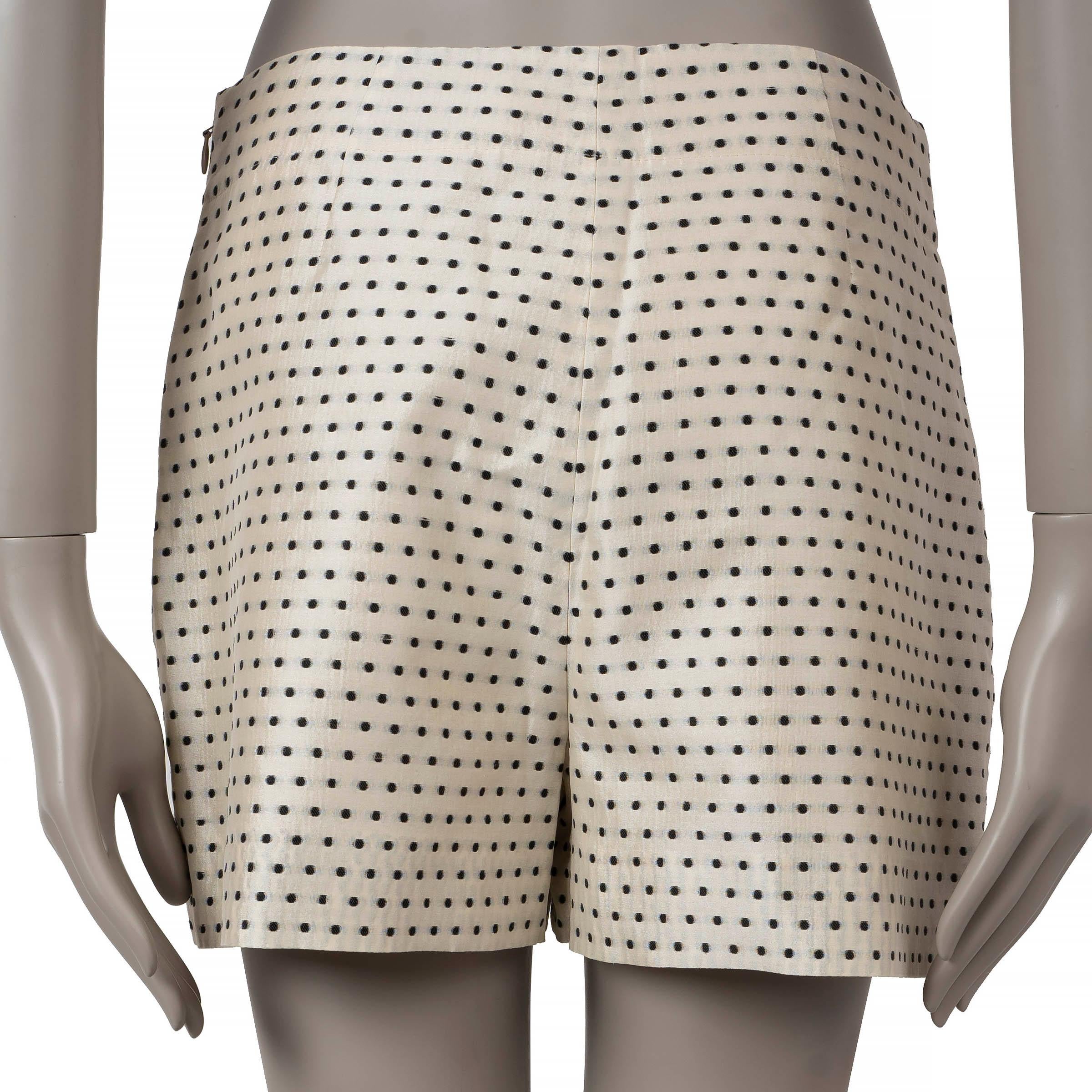 Gray CHRISTIAN DIOR cream silk 2020 POLKA DOT MINI Shorts Pants 38 S For Sale