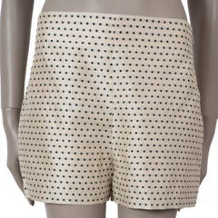 CHRISTIAN DIOR cream silk 2020 POLKA DOT MINI Shorts Pants 38 S