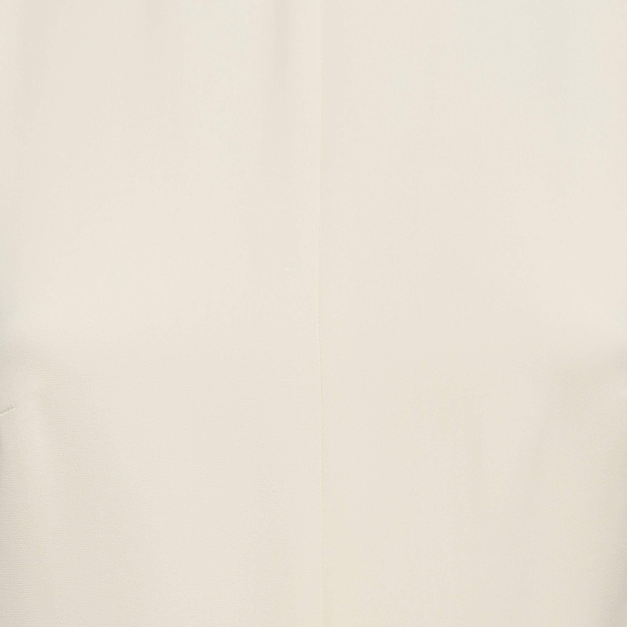 Christian Dior Cream Silk Paneled Sleeveless Playsuit M In Good Condition For Sale In Dubai, Al Qouz 2
