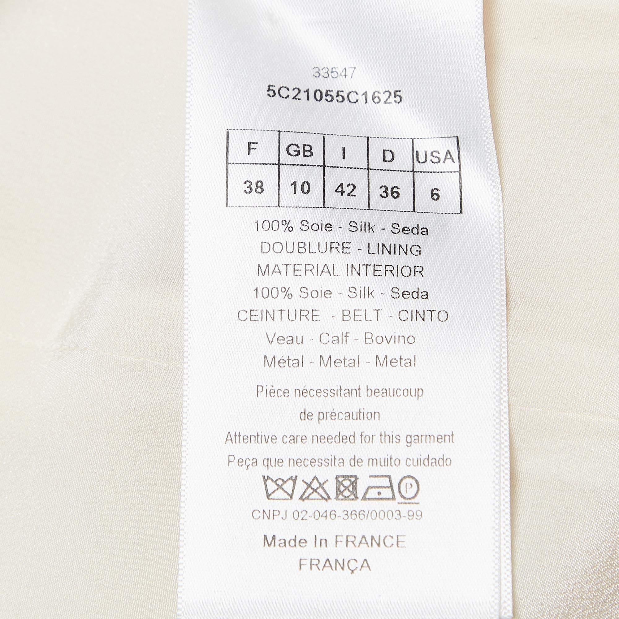 Christian Dior Cream Silk Paneled Sleeveless Playsuit M For Sale 1