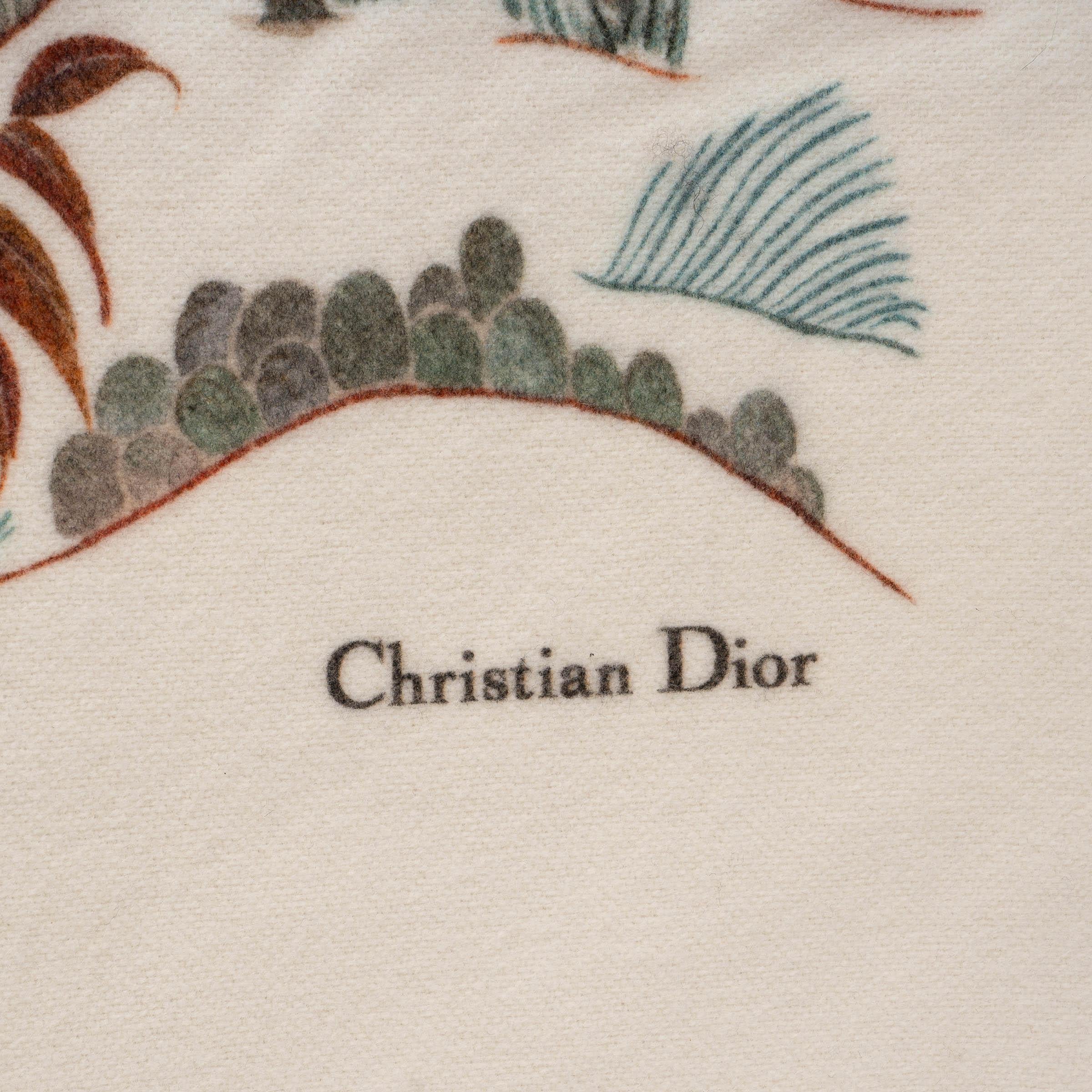 Women's or Men's CHRISTIAN DIOR cream wool 2024 JARDIN D'HIVER Throw Blanket For Sale