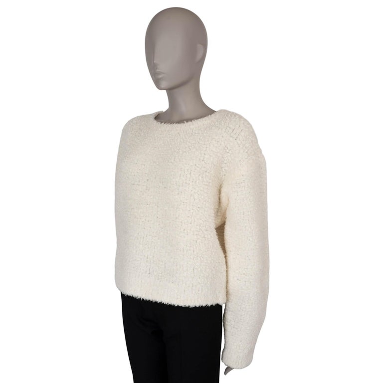 CHRISTIAN DIOR cream wool blend 2021 J'ADIOR TEDDY Sweater 44 XL