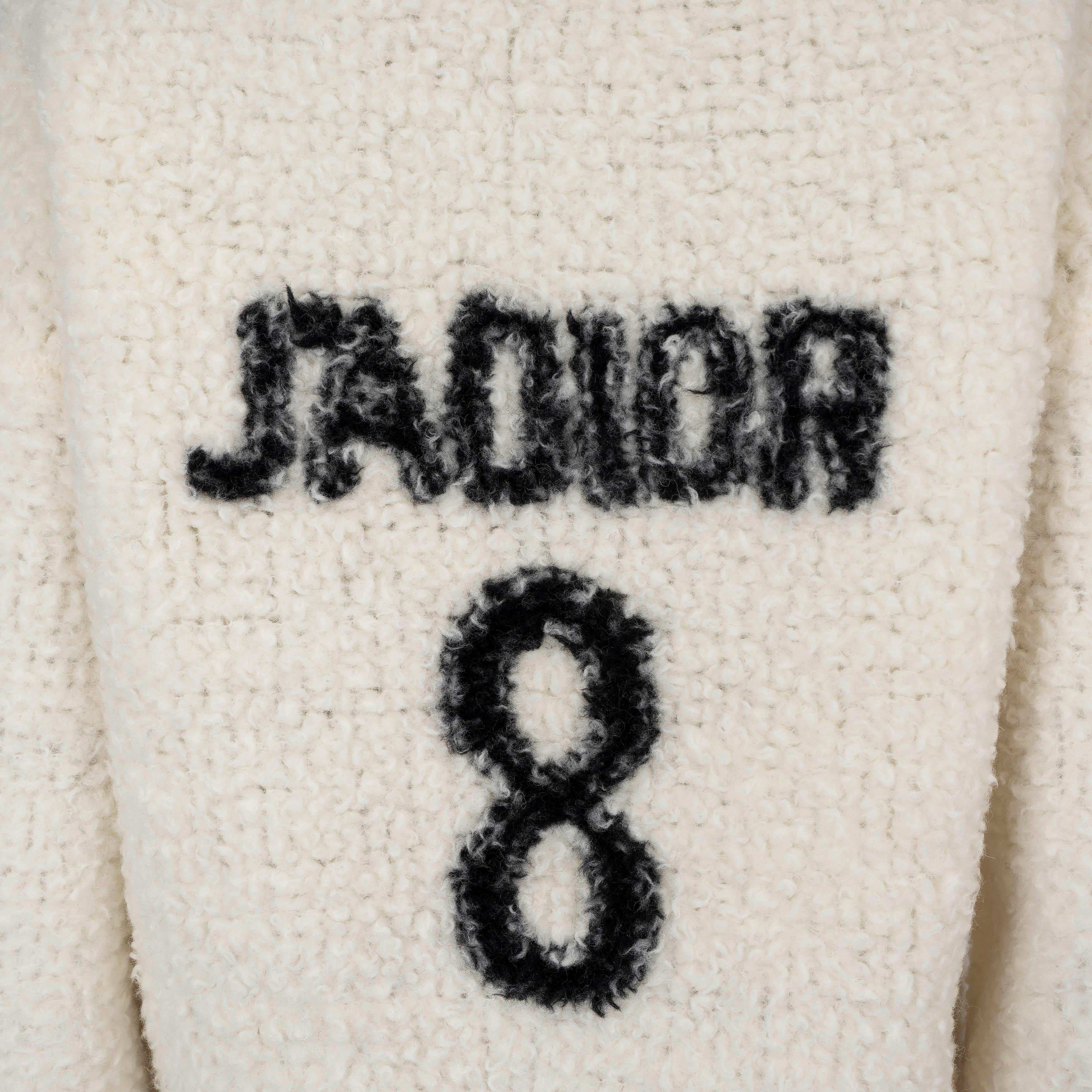 CHRISTIAN DIOR cream wool blend 2021 J'ADIOR 8 TEDDY Sweater