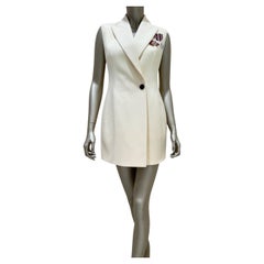 Christian Dior Cream Wool & Silk Vest Dress - Size 38