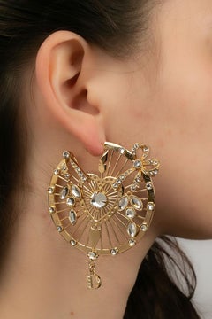 Christian Dior Creoles Dream Catchers with Rhinestone-Paved Bows Earrings