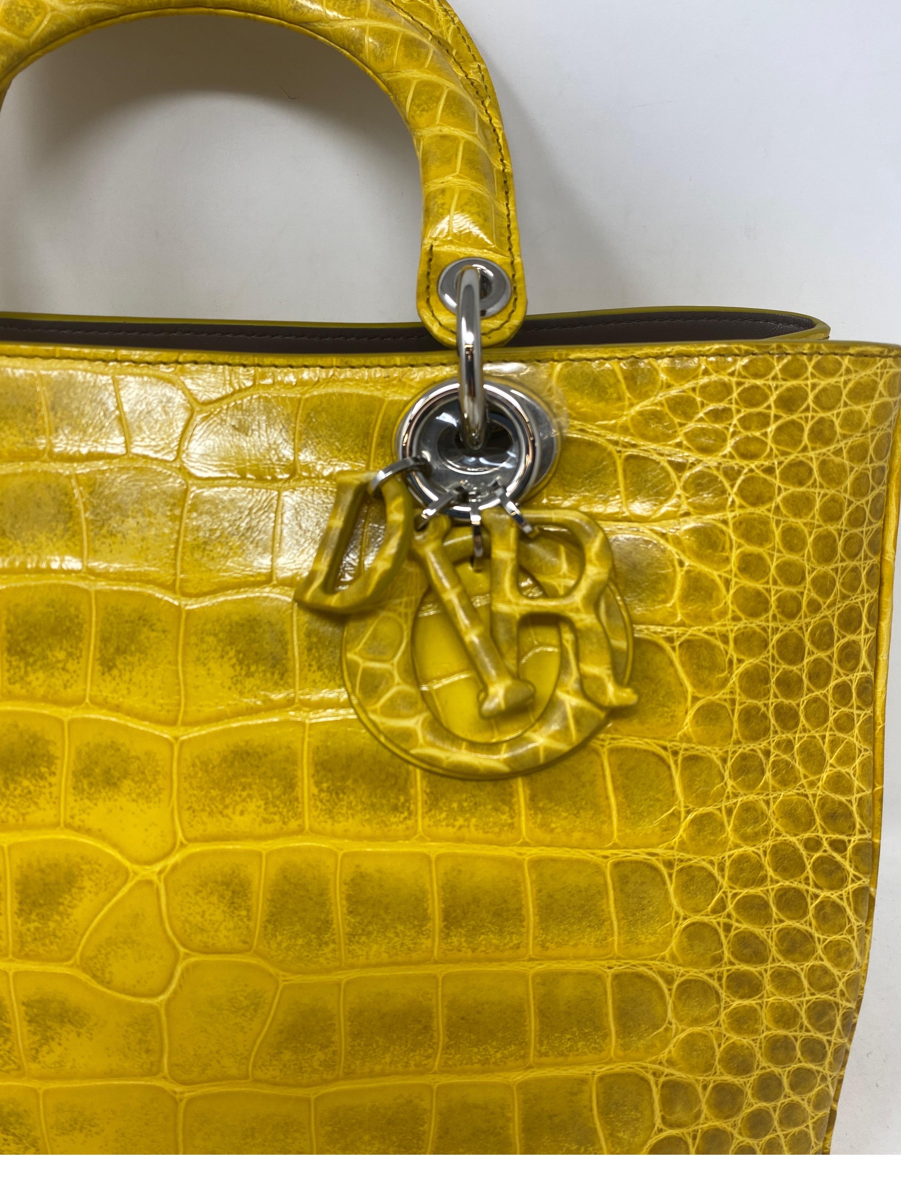 christian dior yellow bag