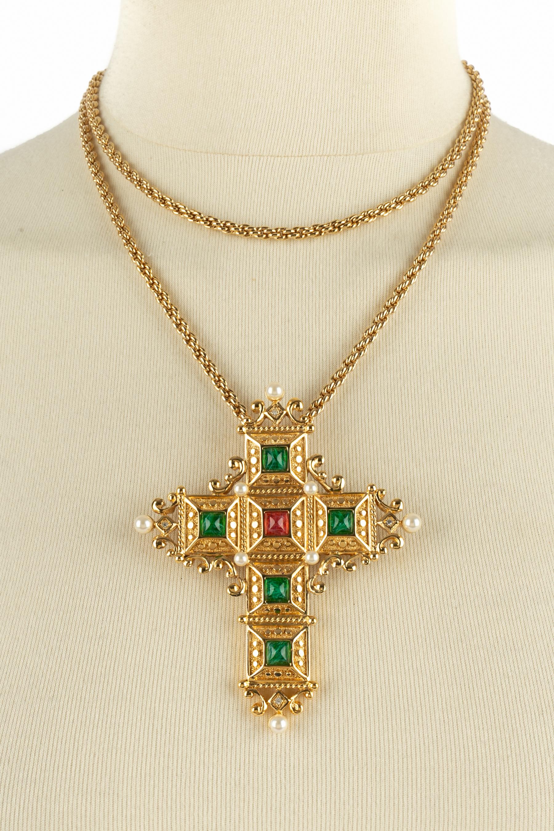 Women's Christian Dior 'cross' necklace For Sale