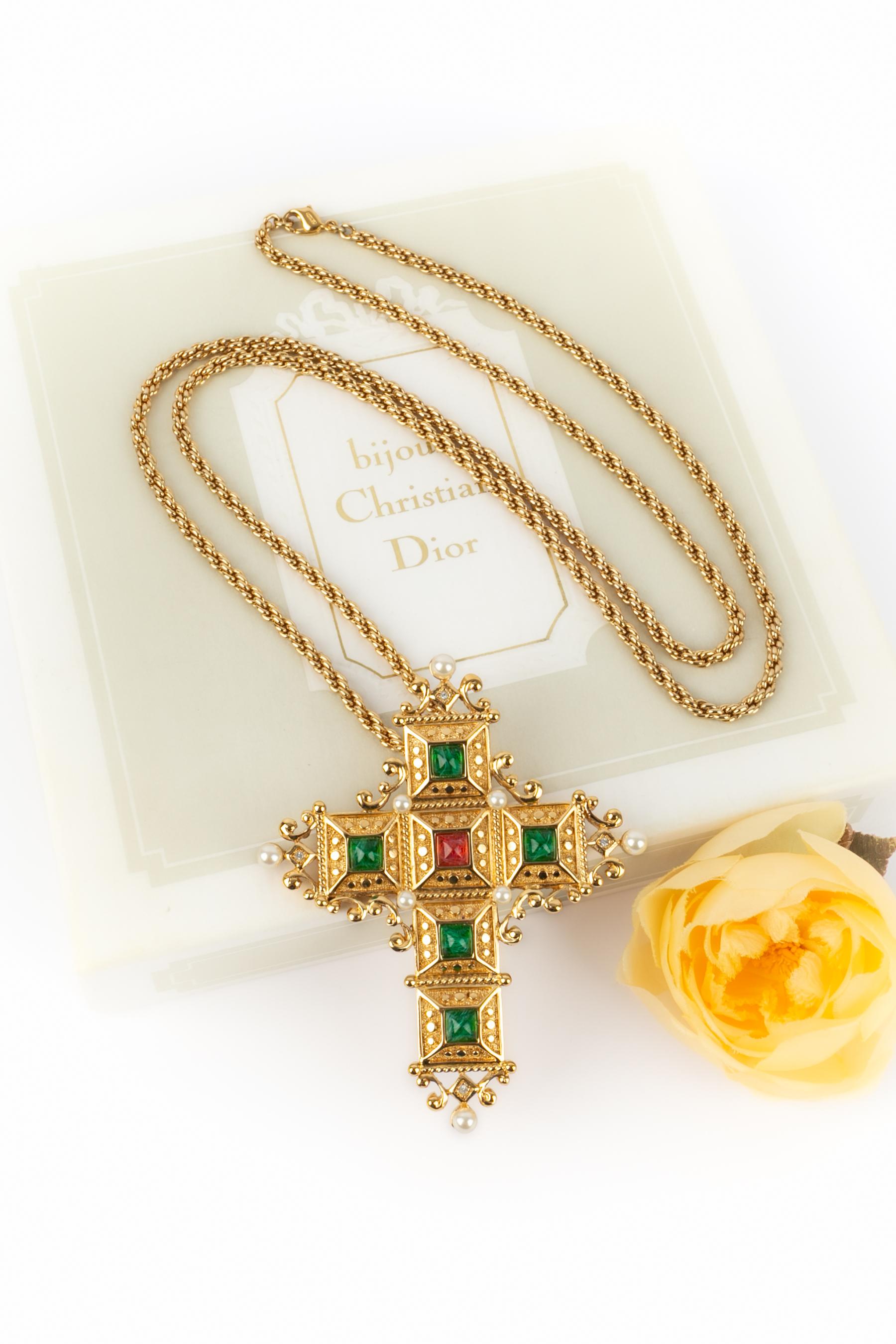 Christian Dior 'cross' necklace For Sale 1