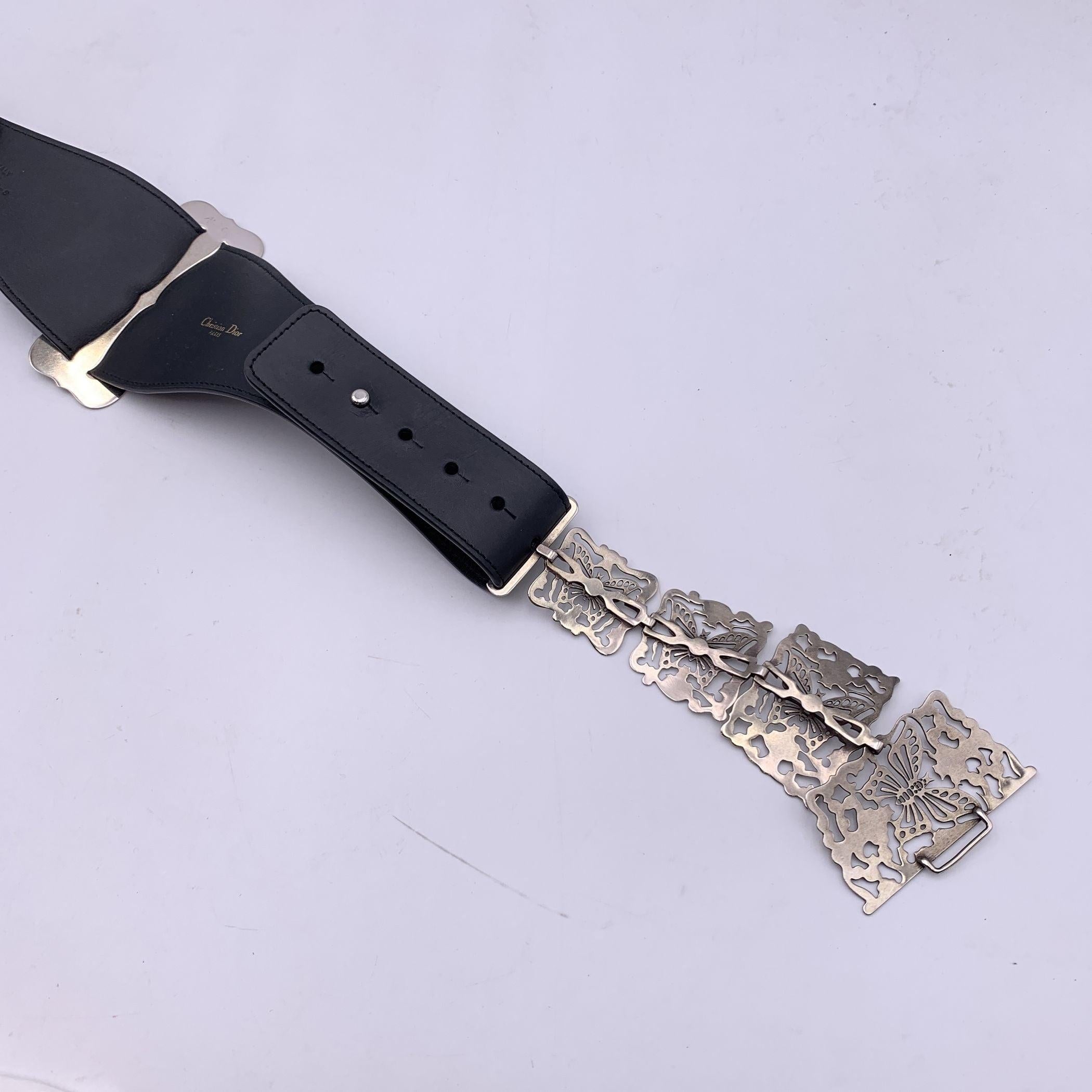 Christian Dior Cruise 2024 Black Leather Silver Metamorphose Belt 1