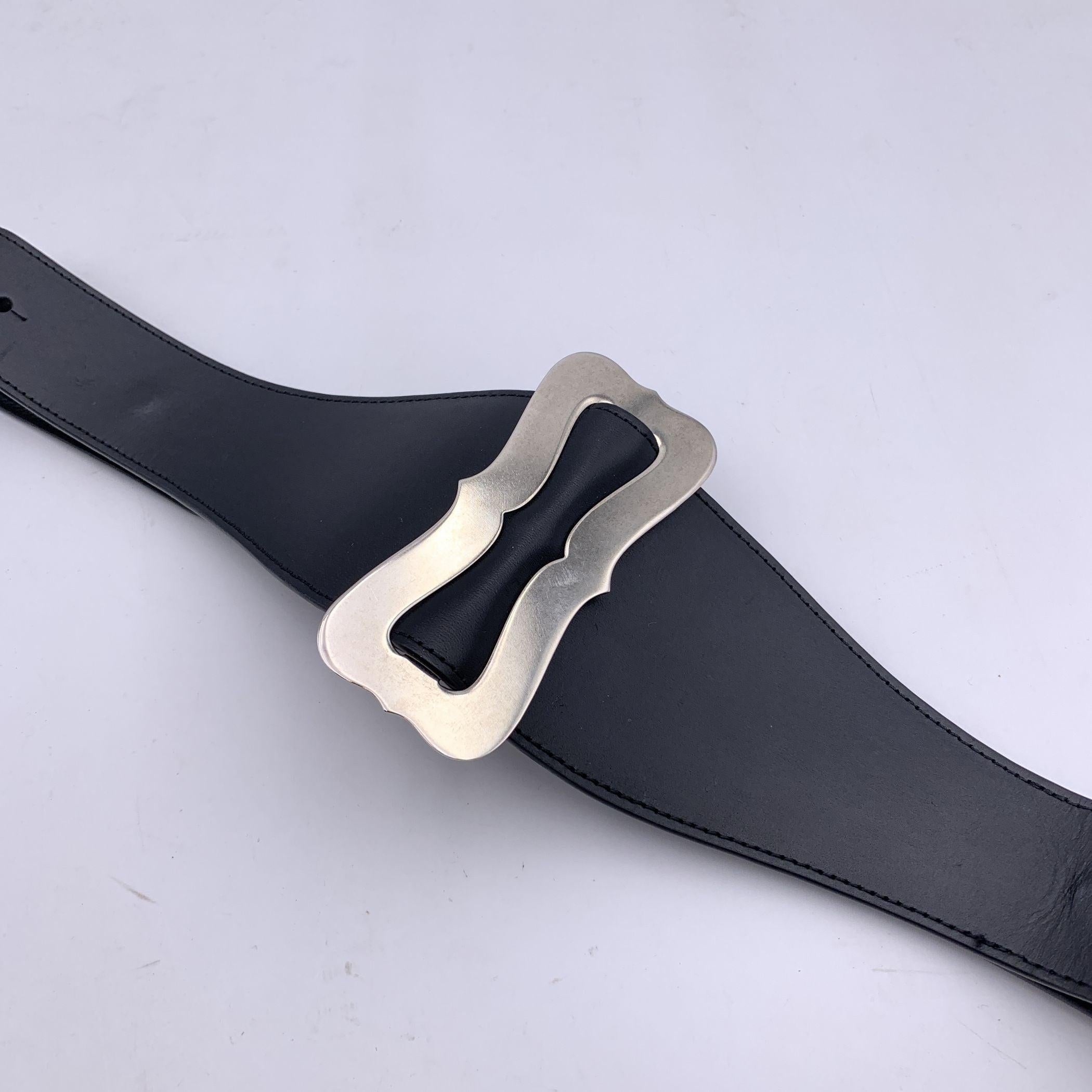 Christian Dior Cruise 2024 Black Leather Silver Metamorphose Belt 2