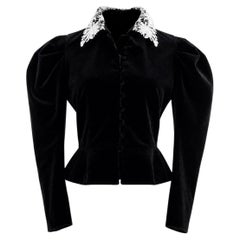Christian Dior Cruise 2025 Scotland White Lace Thistle Collar Velvet Jacket