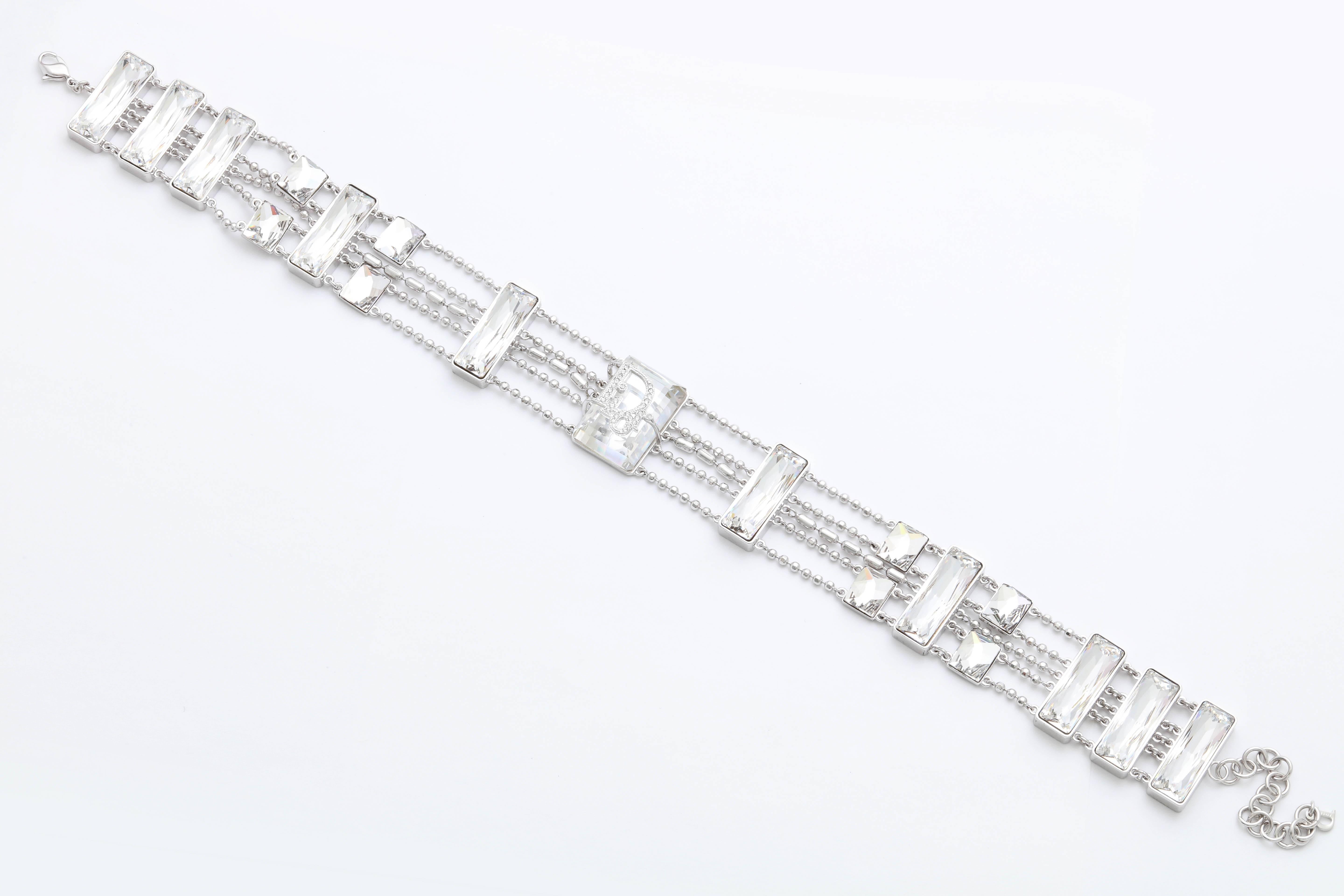 Contemporary Christian Dior Crystal Choker with Logos For Sale